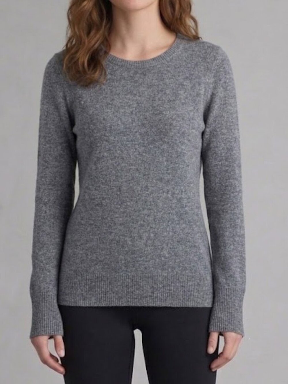 Nouveaux Gray Cashmere Sweater Long Sleeve Crew Neck Women's M